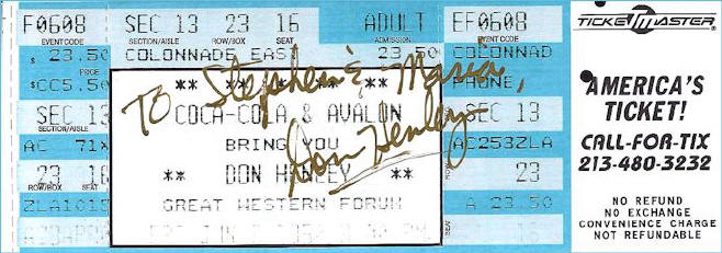 Don Henley Concert Ticket