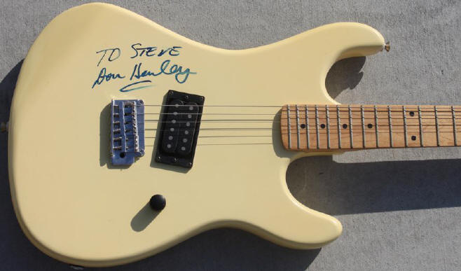 Don Henley signed guitar - inset