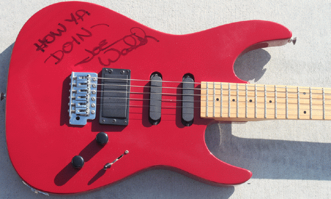 Joe Walsh signed guitar - inset