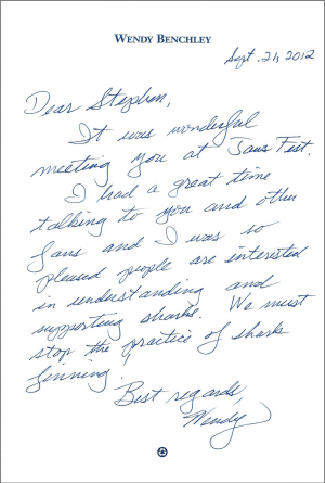 Wendy Benchley letter 9-21-14