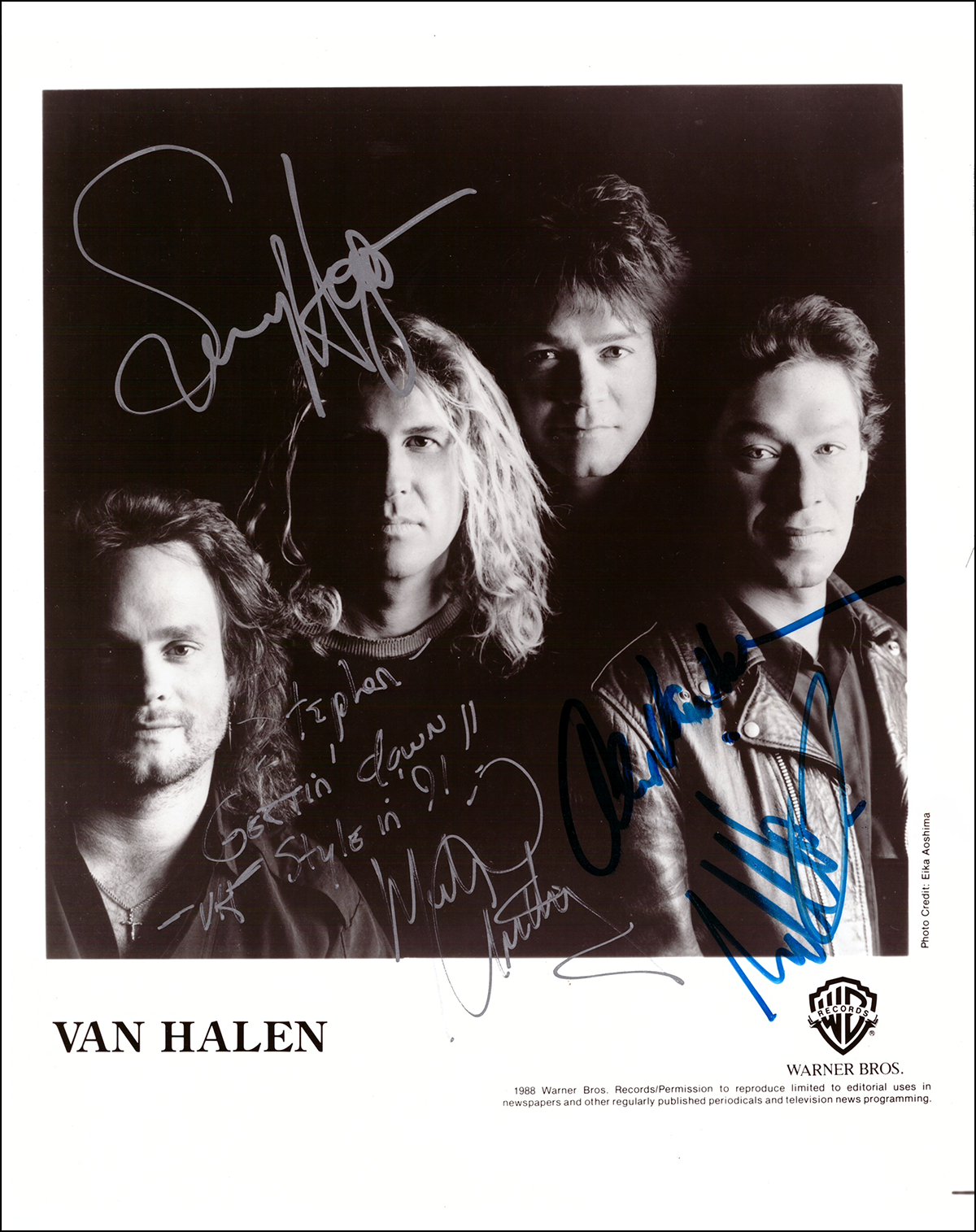 van halen memorabilia for sale